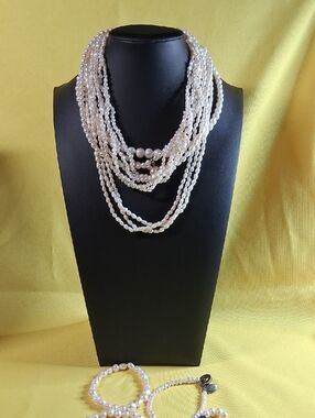 5 Genuine Pearl Necklaces 4 Bracelets
